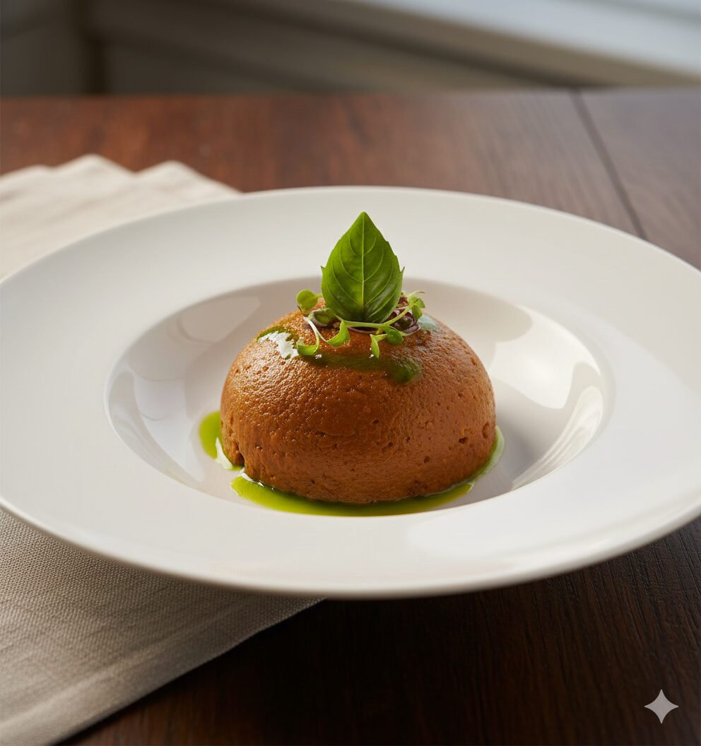 Berenjena rellena adaptada para disfagia