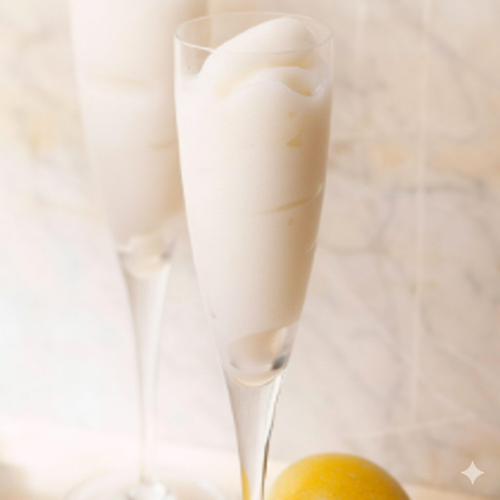 Copa de champán sin alcohol adaptada para disfagia