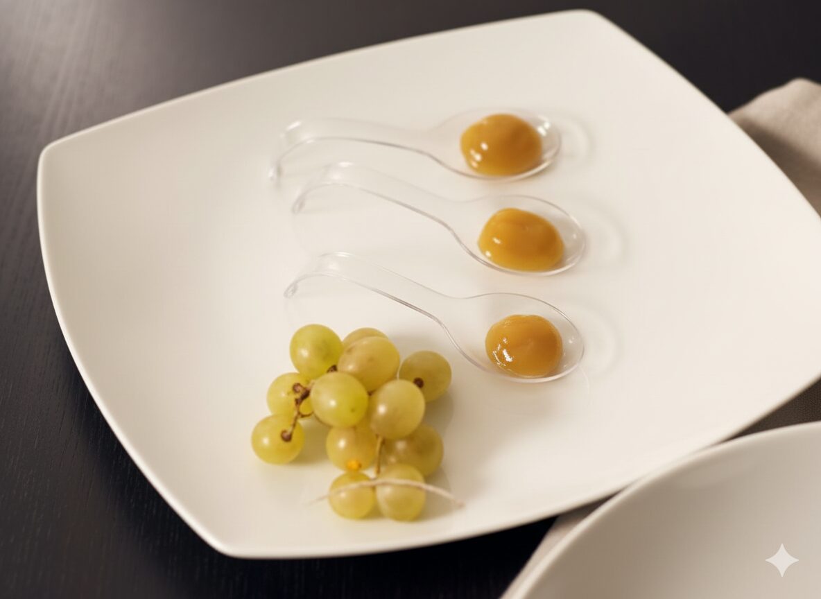 Uvas gelificadas adaptadas para disfagia